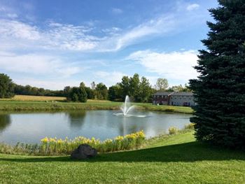 Stocked fishing pond at walnut creek apartments, indiana, 46902